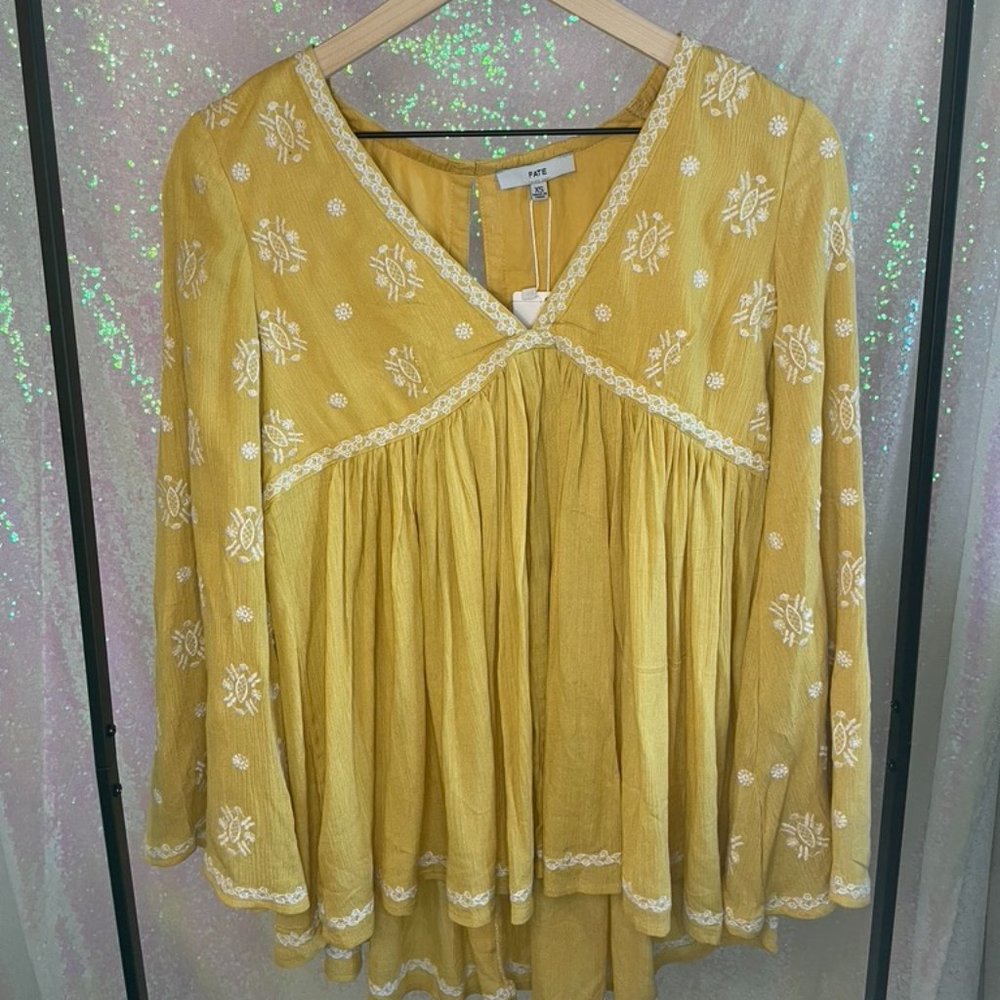 Fate Long Sleeve Blouse with Embroidering